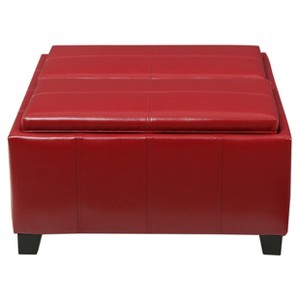 Mansfield Faux Leather Tray Top Storage Ottoman - Christopher Knight Home - 1 of 4