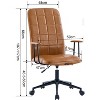 Gulches 2-Pack Antique Brown PU Leather Office Chairs High Back with Armrests, 360¡ã Swivel, Adjustable Gas Lift, Black Powder-Coated Frame - 2 of 4