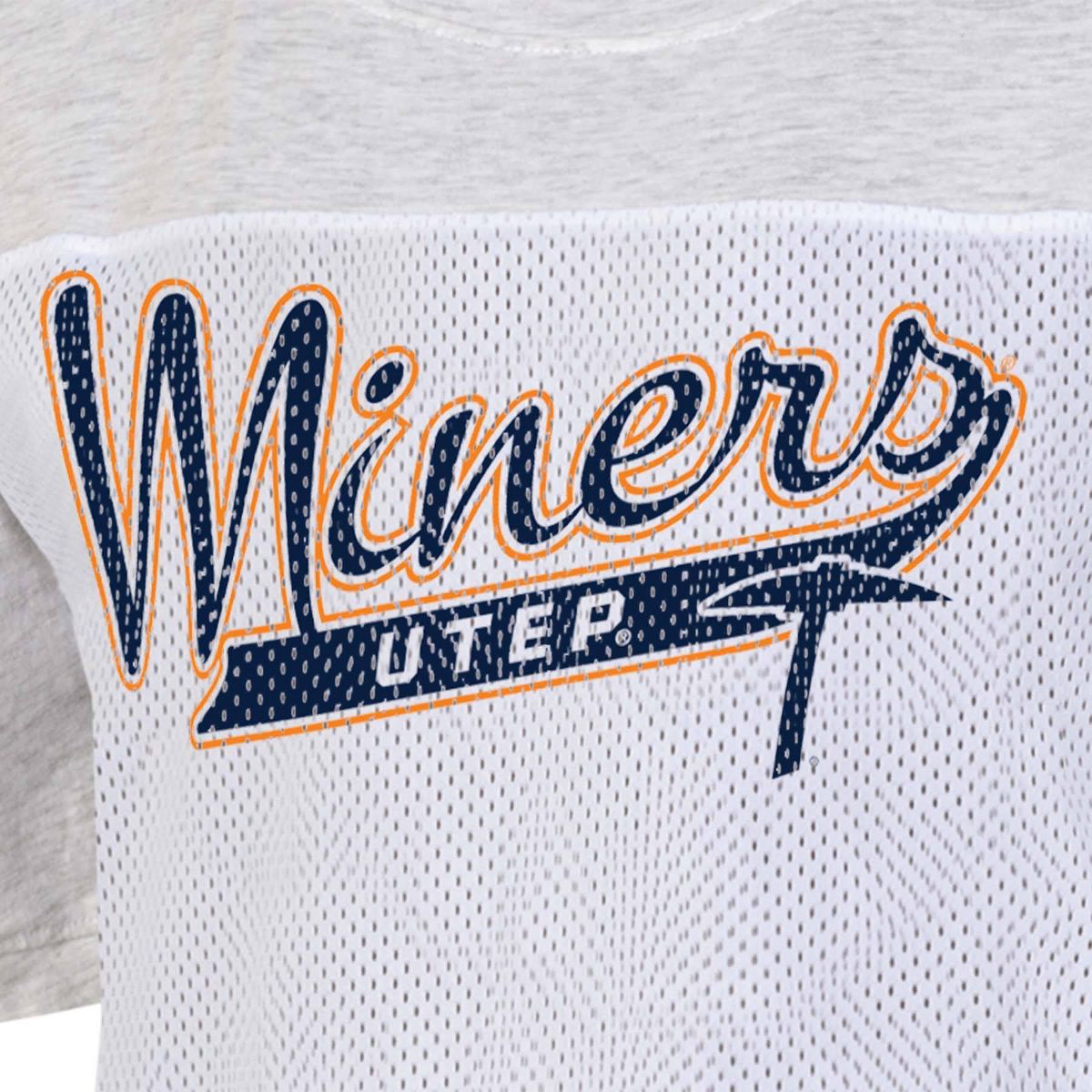 NCAA UTEP Miners Women's White Mesh Yoke T-Shirt - thumbnail 3