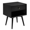 Gulches Black Nightstand - Mid-Century Modern Single-Drawer Accent Table - 4 of 4