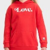 Kids' Fleece 'Love' Hoodie Sweatshirt - Cat & Jack™ Red - 2 of 4