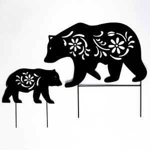 The Lakeside Collection Silhouette Bear Stakes Set of 2 - 1 of 2