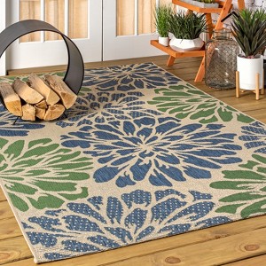 JONATHAN Y Zinnia Modern Floral Textured Weave Indoor/Outdoor Area Rug - 1 of 4