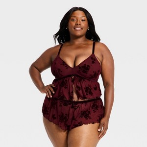 Women's Flocked Lingerie Set - Auden™ - 1 of 3
