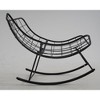 Iron Wire Egg-Shaped Rocking Chair Set with Footrest, Plastic Sprayed, Vacuumed Cushion with Staple Cloth, PP Cotton Filling - 3 of 4
