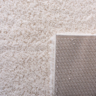 Ivory Bliss Round Synthetic Shag Rug, 63" Easy-Care Design