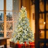 ChicFurnit Artificial Trees 6FT Christmas Tree Stands Spruce Snow Flocked Artificial Tree Holiday Decorate Tree for Home Party, Green, 44.1"*44.1"*72" - 3 of 4