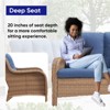 POCASSY 74" Wide Outdoor Sofa Patio Couch, All Weather Yellow Wicker 3-Seater Outdoor Furniture Sofa with Comfort Thick Cushion for Porch Deck Balcony - 3 of 4