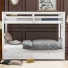 CAVINAS Twin Size Bunk Bed Pine Bed Frame with Trundle, Pull-out Lower Bunk, Guardrail and Ladder for Bedroom - 2 of 4