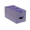 Household Essentials Set of 2 3-Section Drawer Trays Iris Heather: Stackable Storage & Organization, Purple Decorative Boxes - 4 of 4