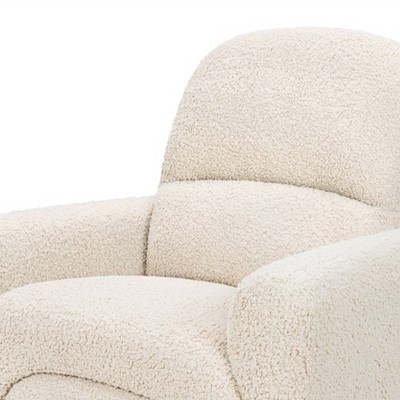 Almond Teddy Loop Swivel Recliner with Metal Frame