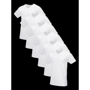 Fruit Of the Loom Tall Men's Short Sleeve V-neck T-Shirt, White 6 Pack - 1 of 3