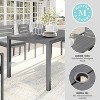 Martha Stewart Bedford 62" Indoor-Outdoor Patio Table with Brushed Woodgrain Aluminum Finish - 3 of 4