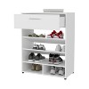 VYNXARIA FM Furniture Onawa Modern Shoe Rack - White, with Drawer and Scratch - Resistant Design - 3 of 4