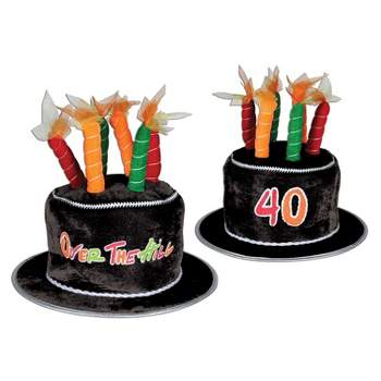 Beistle Plush 40 Over-The-Hill Cake Hat Black 60696-40