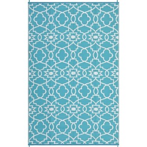 Outdoor Plastic Straw Rug Reversible Mats Indoor Outdoor Area Rug Carpet for Outside, RV, Deck, Picnic, Beach, Trailer, Camping - 1 of 4