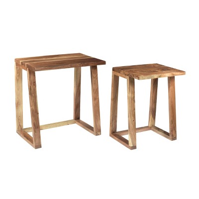 Set of 2 Lucy's Side Table Natural - A&B Home