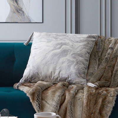 Oversized Floor Or Throw Pillow Square Luxury Plush- Shag Faux Fur