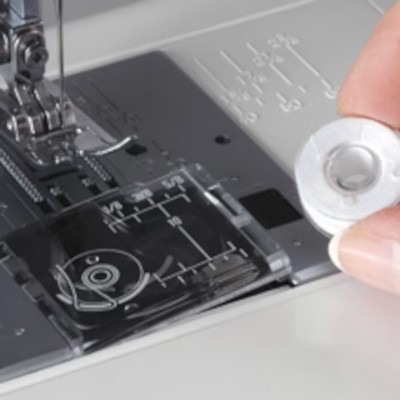 Mini White Manual Treadle Sewing Machine with Straight Stitch