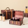 Juvale Set of 3 Small Wooden Treasure Chest Boxes, Decorative Vintage Style Storage Boxes for Jewelry Keepsakes (3 Sizes) - 3 of 4