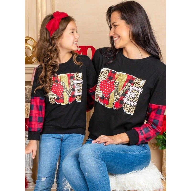 Girls Mommy And Me Love You Lots Mixed Print Top - Mia Belle Girls, 2 of 6