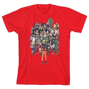 Naruto Shippuden Full Cast of Characters Boy's Red T-shirt - 1 of 1