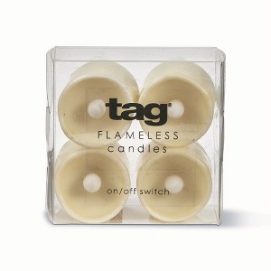 tagltd Set of 4 Ivory LED Votive Candles - Flameless Tealights for Everyday Use, 1.75" H x 1.5" Dia, Easy Care - 1 of 2