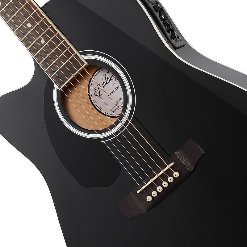 Ashthorpe Left Handed Thinline Cutaway Acoustic Electric Guitar with 10-Watt Amp, Gig Bag, and Accessories, 3 of 8