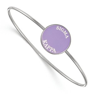 Black Bow Jewelry Sterling Silver Sigma Kappa Greek Life Bangle Bracelet 8 Inch - 1 of 3
