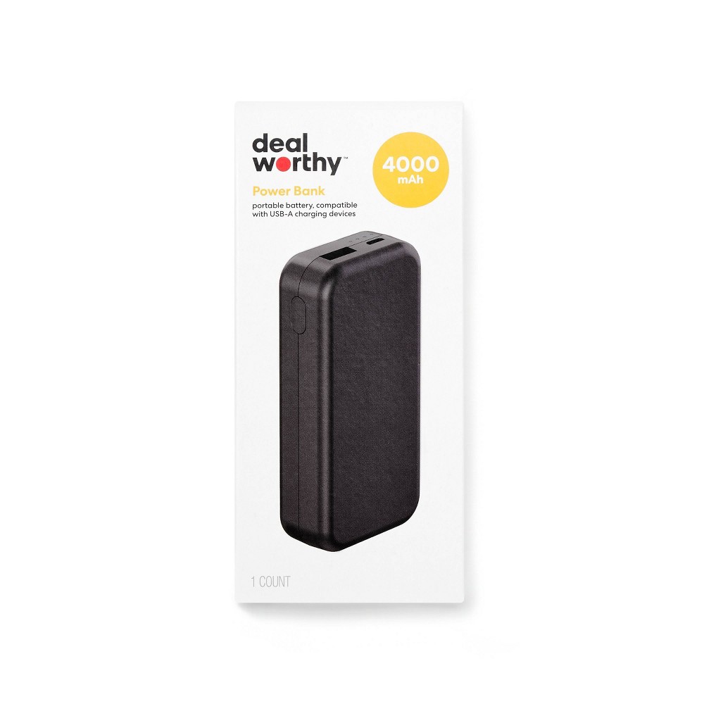 4000mAh Power Bank with Micro USB Cable - dealworthy™ Black
