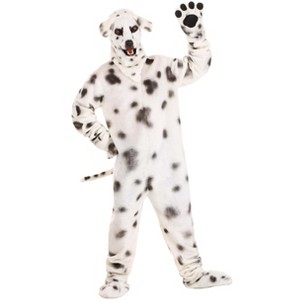 HalloweenCostumes.com One Size Fits Most   Adults Dalmatian Suit With Mouth Mover Mask, Black/White - 1 of 4