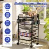 Simple Trending 8 Tier Small Rolling File Cart, Metal Desk File Organizer with Sliding Trays, Black - 3 of 4