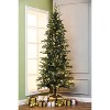 LuxenHome 7.1Ft Christmas Tree, Pre-Lit Tall Slim Fir Artificial Christmas Tree with Metal Stand, Skinny Christmas Tree with LED Light Green - 2 of 4