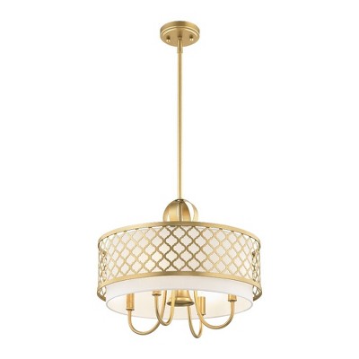 Soft Gold 5-Light Indoor/Outdoor Drum Chandelier