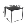 FurnitureR Square Folding Card Table 33.9 inch, Multi-Functional Table Foldable Portable for Dining Panic, PVC Tabletop, No Assembly Required, Black - 2 of 4