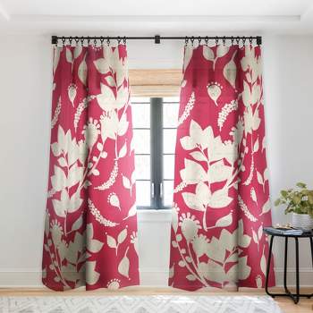 Viviana Gonzalez Floral Magenta vibes Single Panel Sheer Window Curtain - Deny Designs