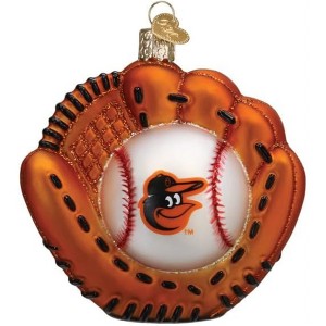 Old World Christmas Blown Glass Ornament for Christmas Tree, Baltimore Orioles Baseball Mitt (with OWC Gift Box) - 1 of 4