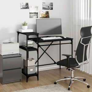 Clihome Modern Spacious Industrial Desk with 3 Built-in Shelves for Home Office - 1 of 4