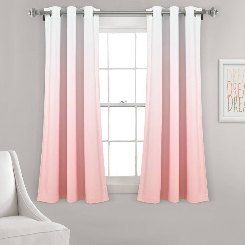 Set of 2 (63"x38") Mia Ombre Insulated Grommet Blackout Window Curtain Panels - Lush Décor, 1 of 6