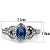 Slickblue Women's Ring, Montana Blue Oval Synthetic Glass, Stainless Steel, Halo Setting, Polished Finish, size 5-10 - 2 of 4