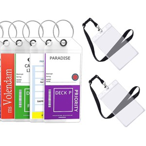 Highwind Cruise Luggage Tags for Suitcases contains 4pk + 2 ID Holders,Clear - 1 of 4