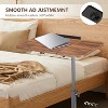 Mobile Laptop Stand for Couch, Adjustable Height Overbed Bedside Table with Tilting Tabletop, Rolling Laptop Desk for Home Office Bedroom - 3 of 4