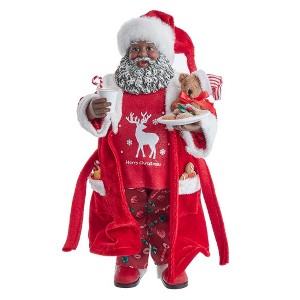Kurt Adler 10.5-Inch Fabriché Santa in Pajamas and Robe - 1 of 4
