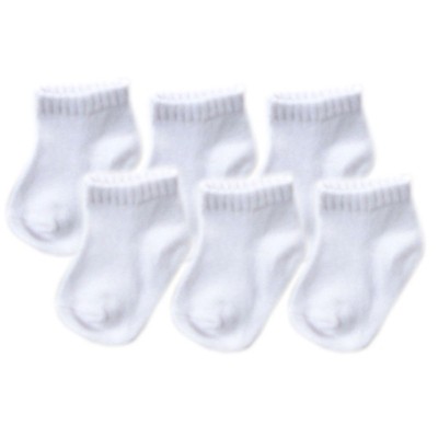 Image of Luvable Friends Baby Unisex Newborn and Baby Socks Set, White, 6-12 Months