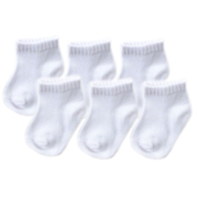 Luvable Friends Baby Unisex Newborn and Baby Socks Set, White, 1 of 3