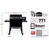 Weber SmokeFire Sear EXL4 Outdoor 24 Inch Stainless Steel Wood Fired Pellet Smart Barbecue Smoker Grill with Swivel Casters, Black - 2 of 4