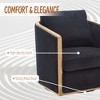Akoasm 360 Degree Soft Accent Lounge Swivel Barrel ArmChair With Pillow For Living Room, Office & Bedroom-Black - 4 of 4
