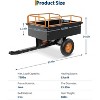 Heavy Duty Steel ATV UTV Trailer, Tow Behind Dump Cart with Removable Sides, Garden Yard Wagon for Tractor - 3 of 4