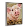 Stupell Industries Happy Pig Farm Animal Portrait Floating Frame Canvas Art - 2 of 4