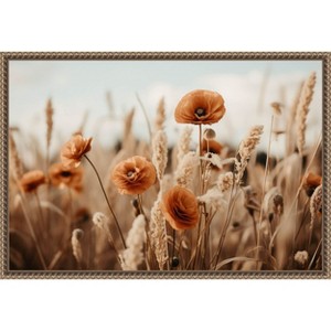 Amanti Art Orange Poppy Field by Treechild Canvas Wall Art Print Framed 23 x 16-in. - 1 of 4